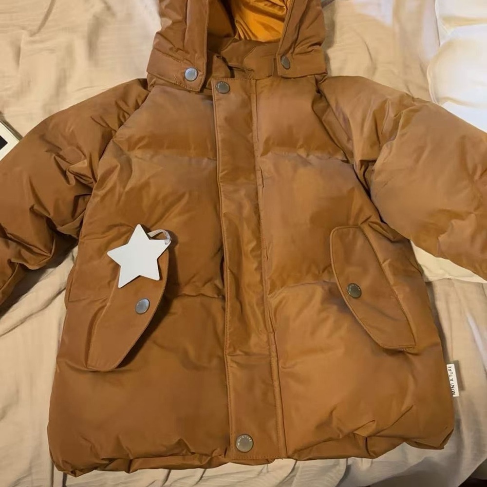 Mini A Ture Tan Puffer Jacket for Kids